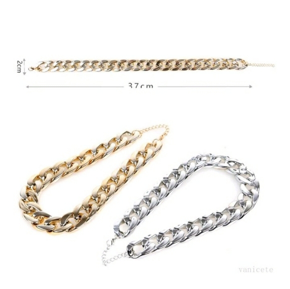 🎉HP🎉Y2K Hip hop Fashion Chain Dog Collar - Picture 10 of 11